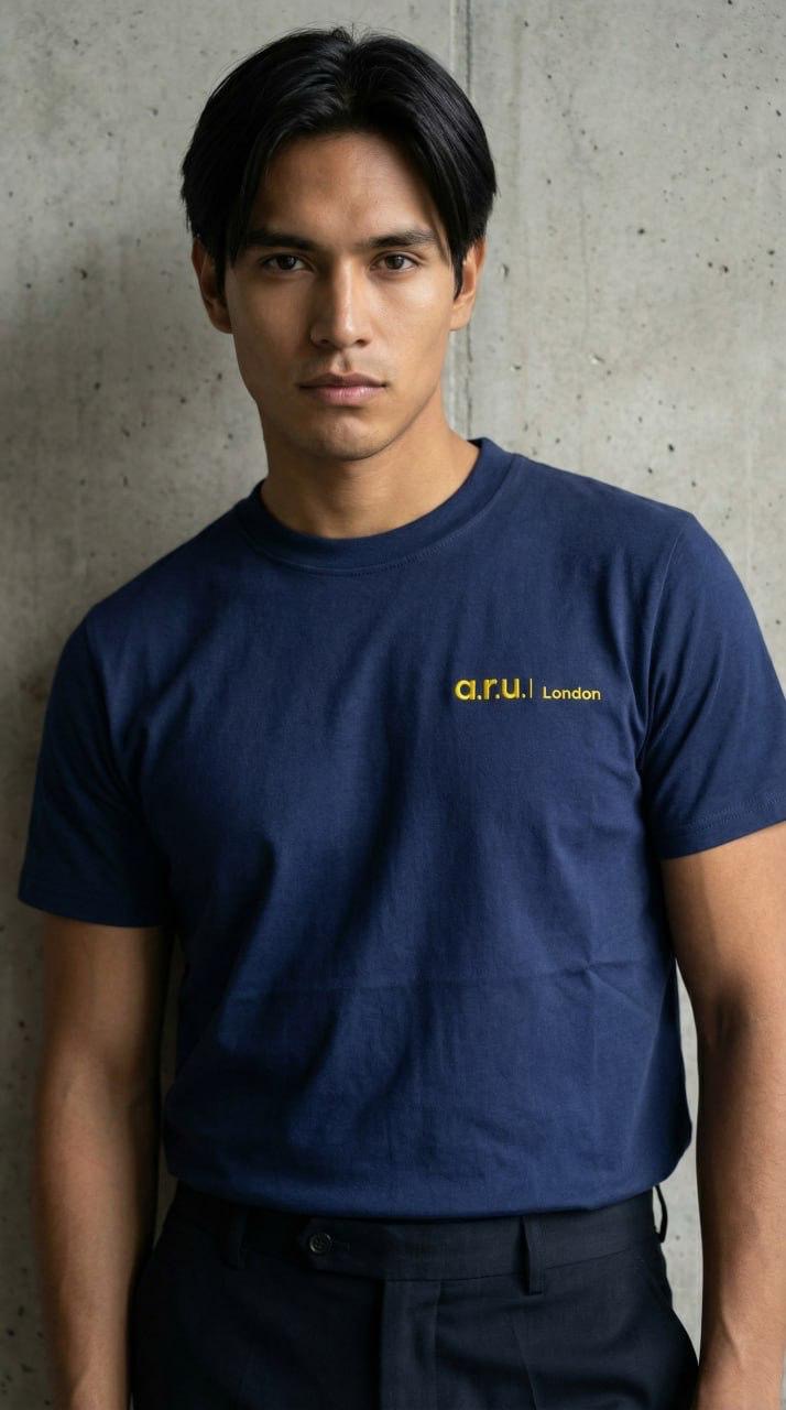 Blue branded t-shirt sample