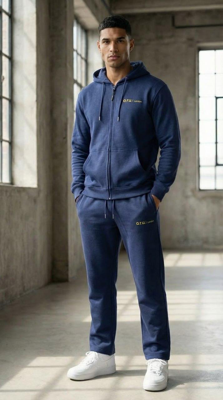 Model wearing Sameera's Fashion branded tracksuit
